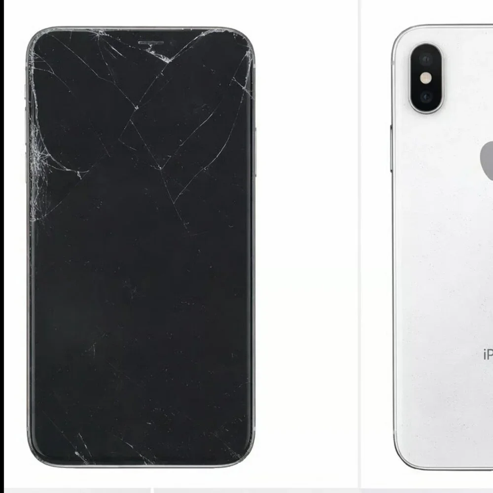 Apple iPhone XS Max 256GB Silver Unlocked Cracked Screen Fully Functional, #19а